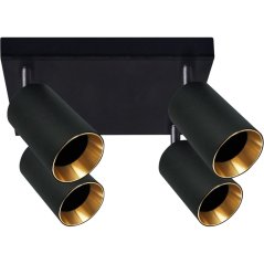 Nástenné a stropné svietidlo Plafond LED 4 x GU10 MARIBEL Black GOLDLUX (Polux)