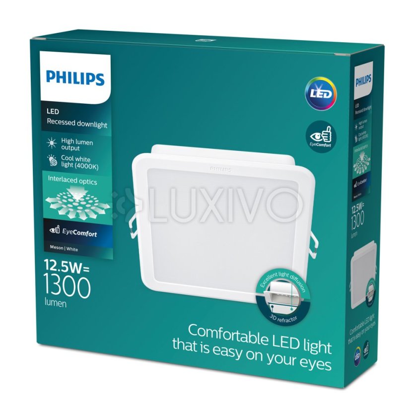 LED panel LED vstavané svietidlo 12,5W 960lm 4000K White Meson Philips