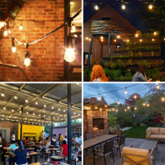 Solárna záhradná girlanda - 30x LED dekoratívne gule 10,6 m - teplé svetlo 3000K - LUMILED