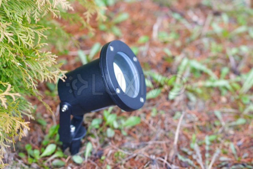 Záhradná lampa LED GU10 IP65 HAPPY Black - kábel 1 m