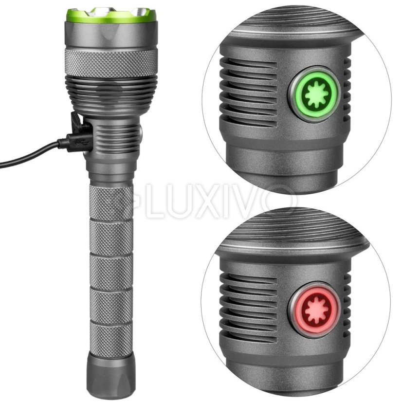 Taktická LED baterka Vodotesné dobíjateľné USB- C 10000lm IPX7 / OB 4 Vayox