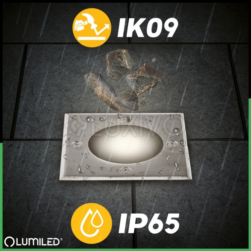 Zapustené GU10 IP67 IK09 štvorcové CATIO 2 LUMILED