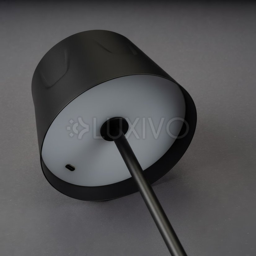 Stojacia záhradná lampa LED dekoratívna stolová nočná USB stmievateľná dotyková čierna FIORA LUMILED