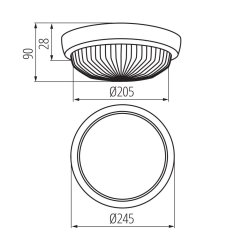 SANGA DL-100 E27 White Kanlux Stropné osvetlenie PLAFON