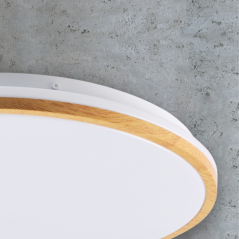 Plafón LED stropný 24W 2600lm 4000K neutrálna 120° biely hnedý WOODY Goldlux