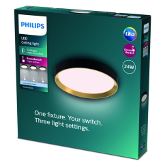 LED stropné svietidlo 24W 2800lm 4000K SceneSwitch Black|Gold Hanno Philips