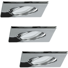 3x Zapustené svietidlo + 3x LED žiarovka 3, 5W 250lm 3000K teplá chróm OLIN Sanico Goldlux