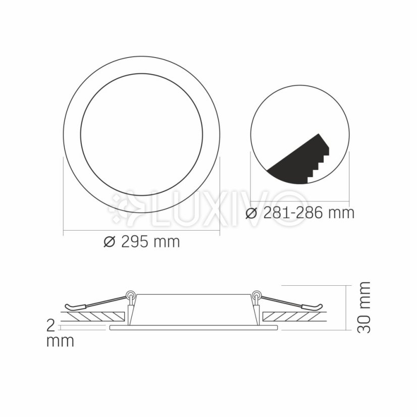 LED panel Zapustené svietidlo 24W 2700lm 4000K Neutrálna biela Videx