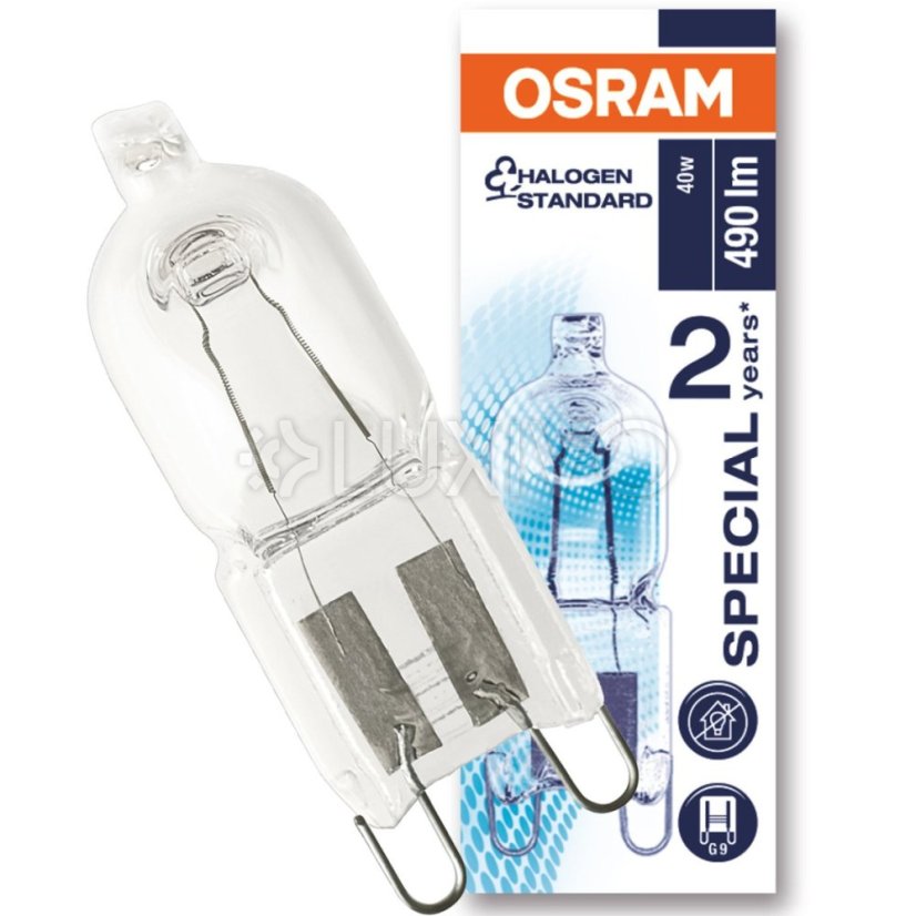 Halogénová žiarovka G9 Capsule 40W 490LM 230V Pre rúry OSRAM