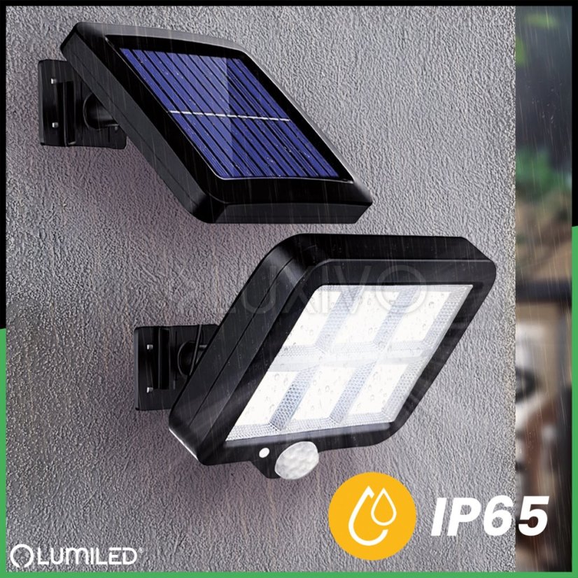 Solárne reflektory LED Halogénová záhradná lampa 6500K IP65 Senzor pohybu a súmraku DECRO LUMILED