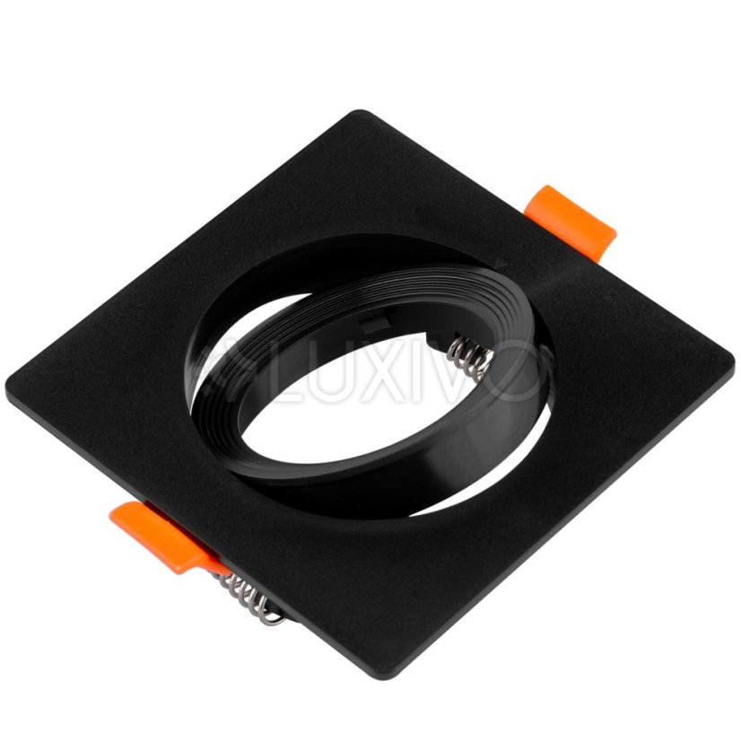 Halogénové svietidlo na zapustenú montáž Pohyblivé štvorcové čierne GU10 MR16 VENTUS Lumiled