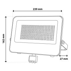LED reflektor TRINOX 100W 11000lm CCT IP65 sivý so senzorom pohybu a súmraku LUMILED