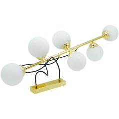 Stropné závesné svietidlo 6xE27 Luster GOLD PALLE Sklenené tienidlá