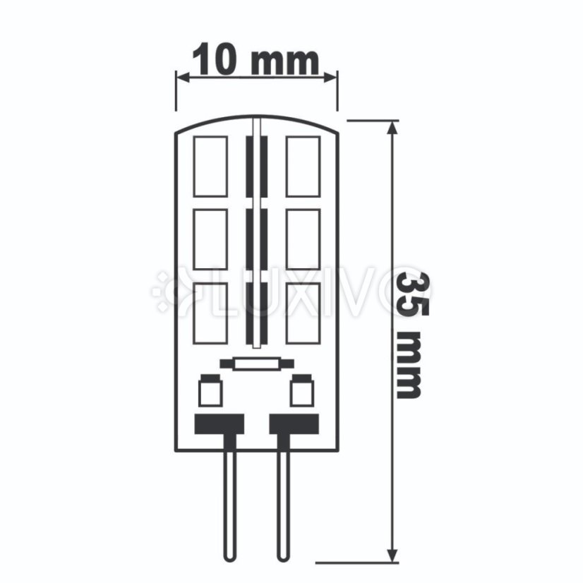 LED žiarovka G4 s päticou 2W = 20W 200lm 3000K teplá 270° LUMILED