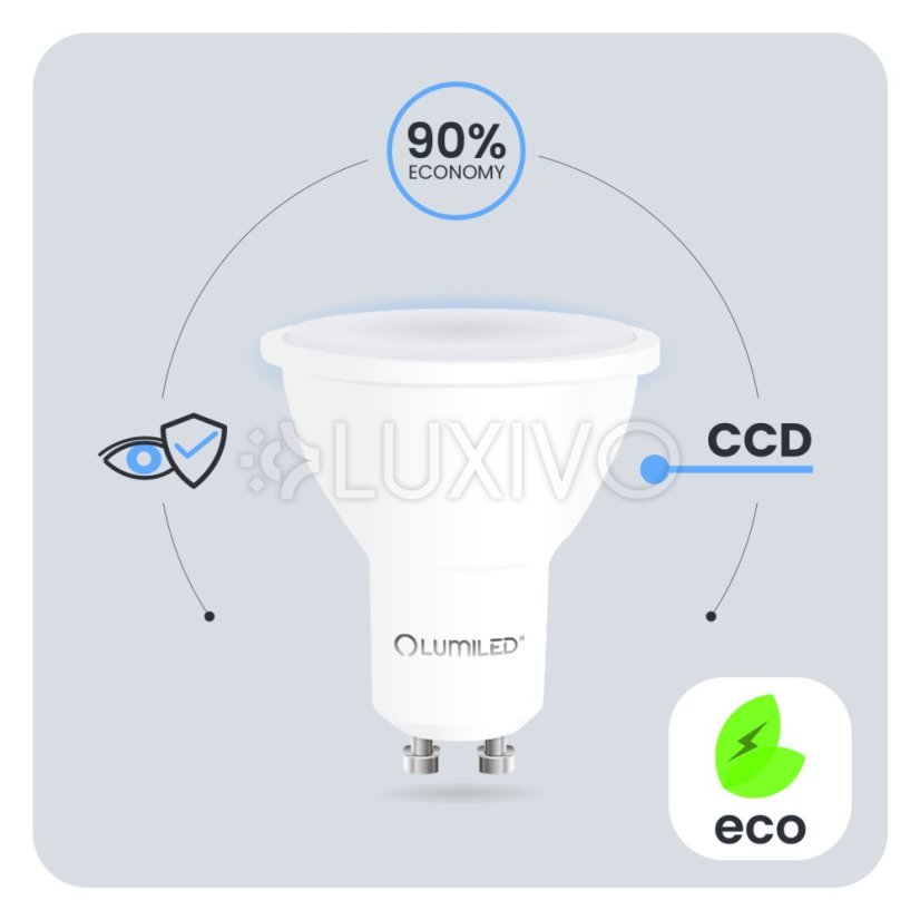LED žiarovka GU10 reflektor PAR16 5W = 35W 500lm 3000K teplá 120° LUMILED