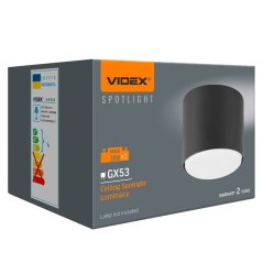 SPOT Bodové stropné svietidlo GX53 čierne Videx