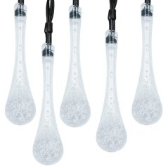 Solárny závesný veniec 20 LED slzičiek záhradná lampa 580 cm sople teplá farba