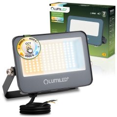 LED reflektor TRINOX 30W 3300lm CCT IP66 sivý LUMILED