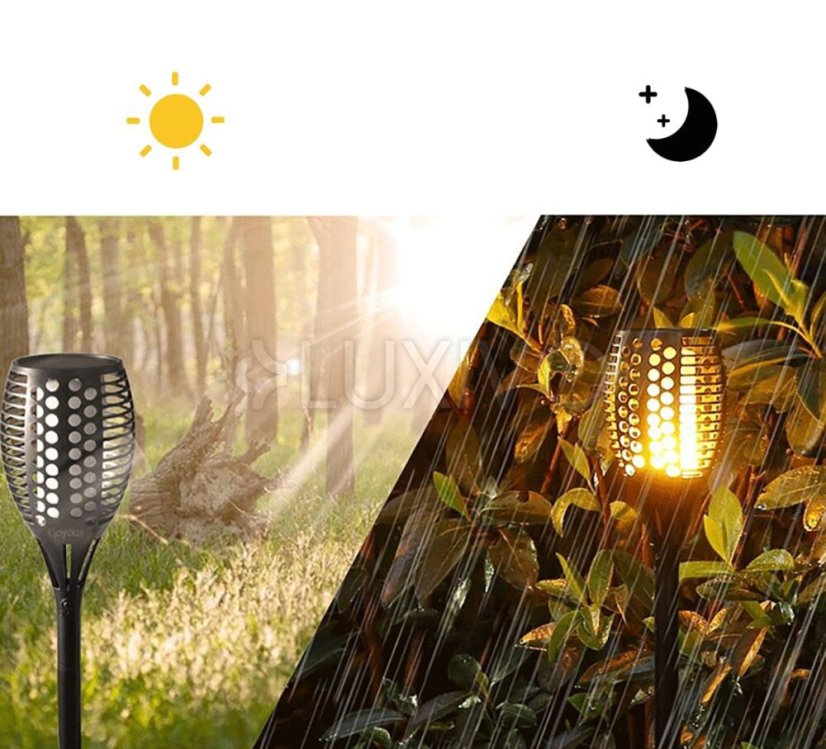 LED IGNIS Solárne záhradné svietidlo s efektom plameňa 50 cm LUMILED