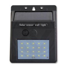 Solárne LED reflektory 3W 5500-6000K Studené IP65 Čierny senzor súmraku