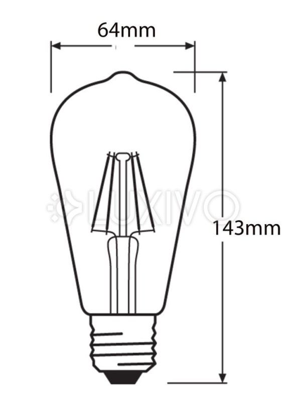 LED žiarovka E27 6,5W 725lm 2400K Warm OSRAM Vintage 1906 Stmievateľná
