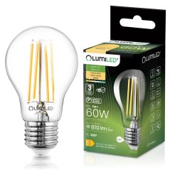 LED žiarovka E27 A60 7W = 60W 810lm 3000K teplá 360° FILAMENT LUMILED