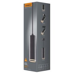 Závesná stropná lampa 1x GU10 čierna TATUM