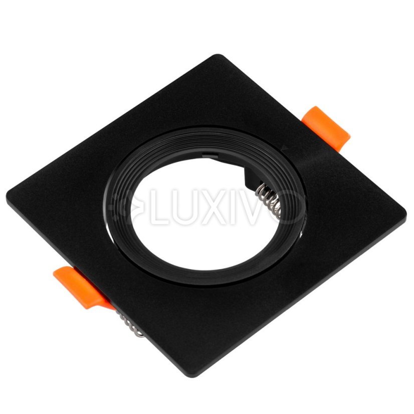 Halogénové svietidlo na zapustenú montáž Pohyblivé štvorcové čierne GU10 MR16 VENTUS Lumiled