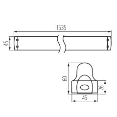 Nástenná lineárna lampa LED T8 G13 58W 150cm biela ALDO Kanlux