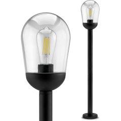 Vonkajšia záhradná lampa E27 čierna PENDLET 100cm OVALIS LUMILED