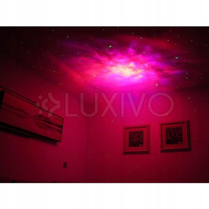 Nočná dekoratívna LED lampička projektor hviezd 5W RGB 170° vypínač On/Off biela astronaut detská Masterled