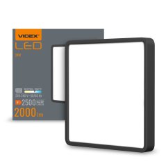 LED stropné svietidlo na povrchovú montáž 20W 2500lm 4000K neutrálna čierna Videx