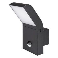 Lampa LED záhradná nástenné svietidlo fasádne vonkajšie 12W 550lm 4000K neutrálna 120° čierna IP54 so senzorom pohybu Clark Masterled