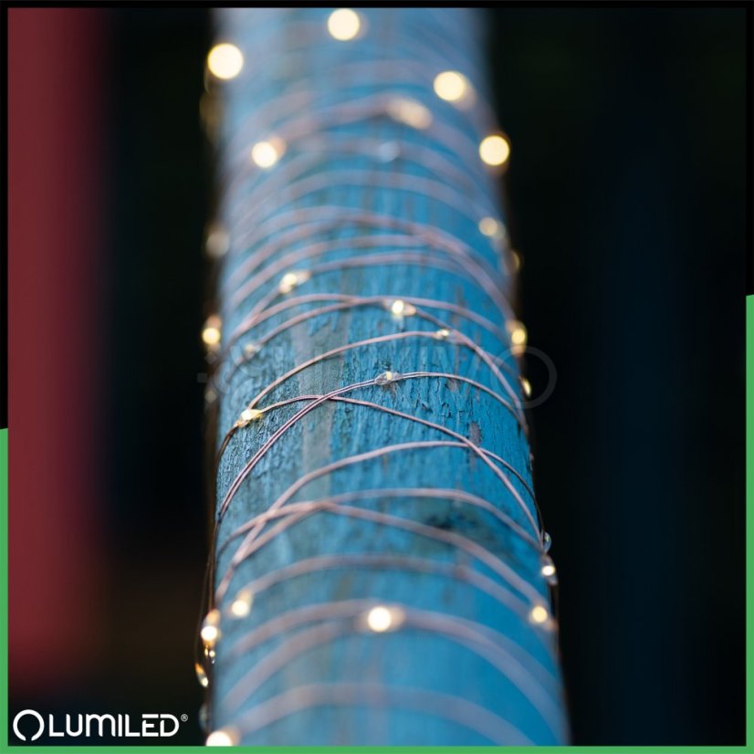 Solárna záhrada Girlanda 100 LED 12m 2700K Teplá biela LUMILED