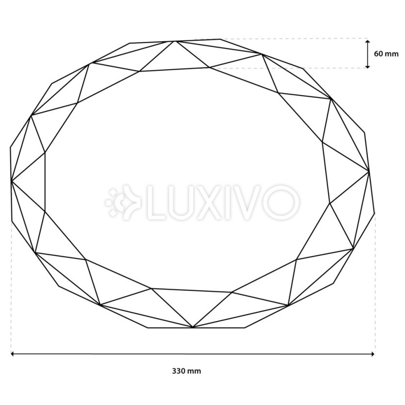 LED stropné svietidlo nástenné 18W IP44 okrúhle GLORY 2 Diamant 33cm LUMILED