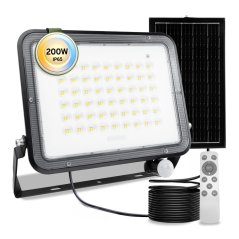 Solárne LED halogénové reflektory 200W Záhradná lampa 4000K IP65 PIR senzor pohybu + diaľkové ovládanie FULGOR LUMILED