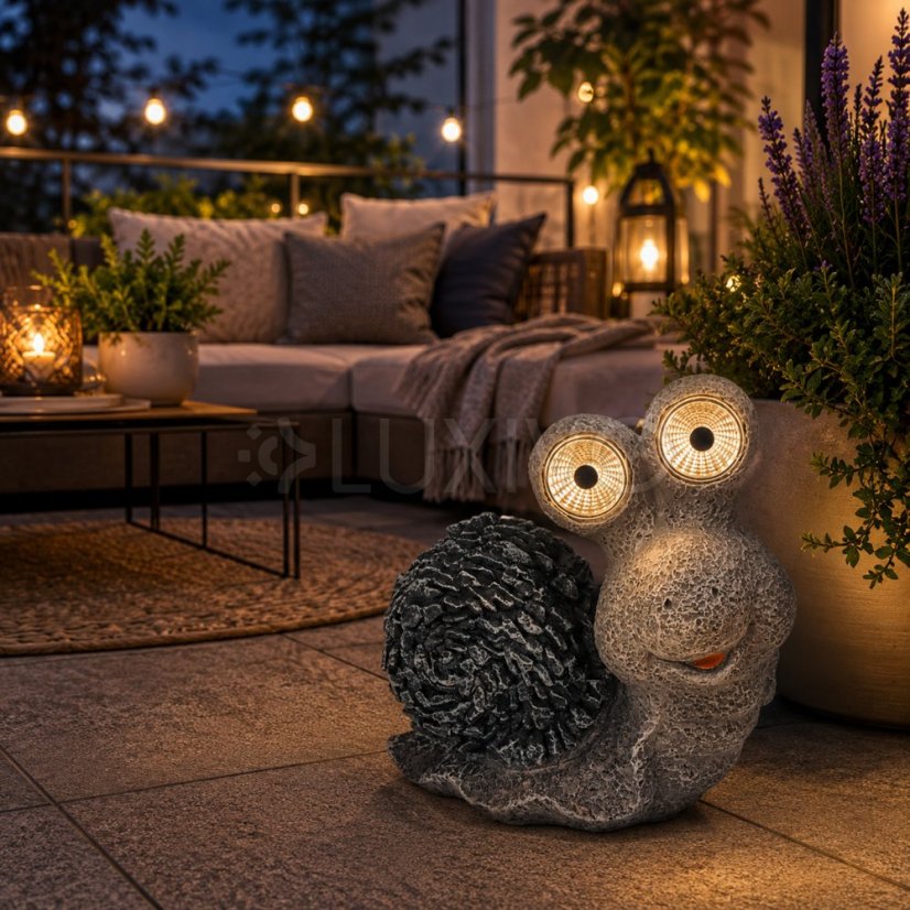 Solárna záhradná lampa LED slimák dekoratívna figúrka 3000K GARIS IP44 Lumiled