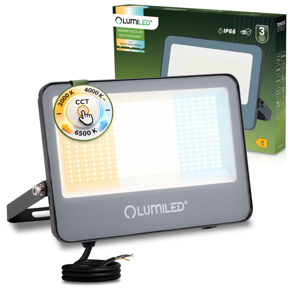 E-shop LED reflektor TRINOX 100W 11000lm CCT IP66 sivý LUMILED