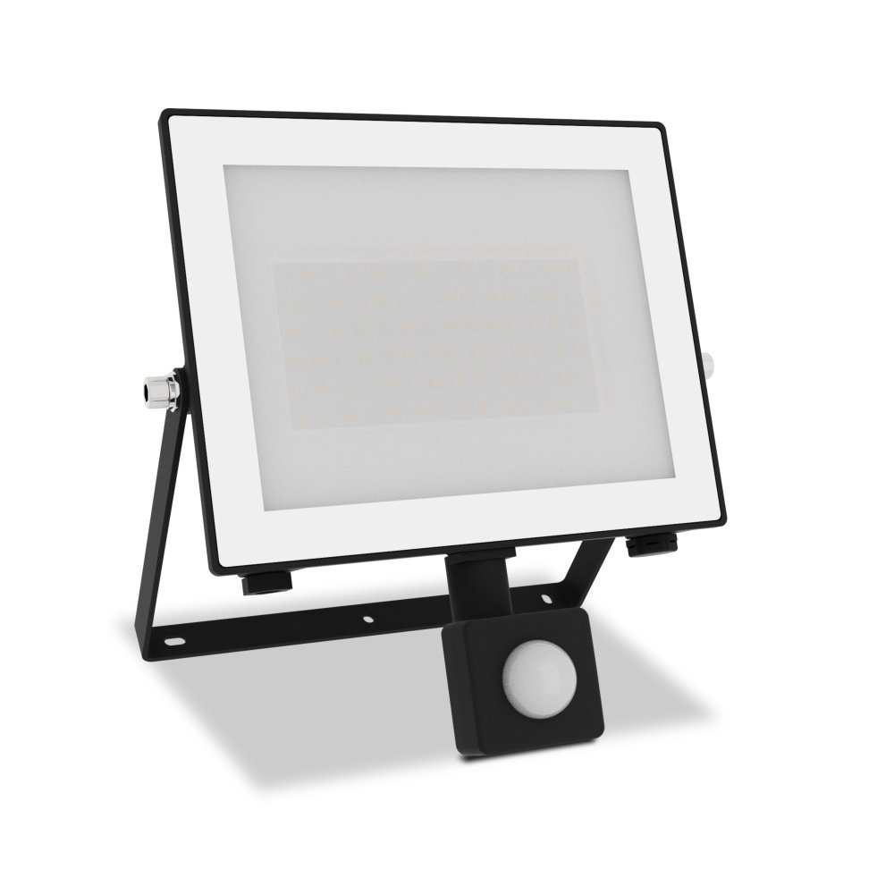 E-shop LED reflektor 50W 5400lm 5000K IP65 so senzorom pohybu a súmraku čierny Lois Philips