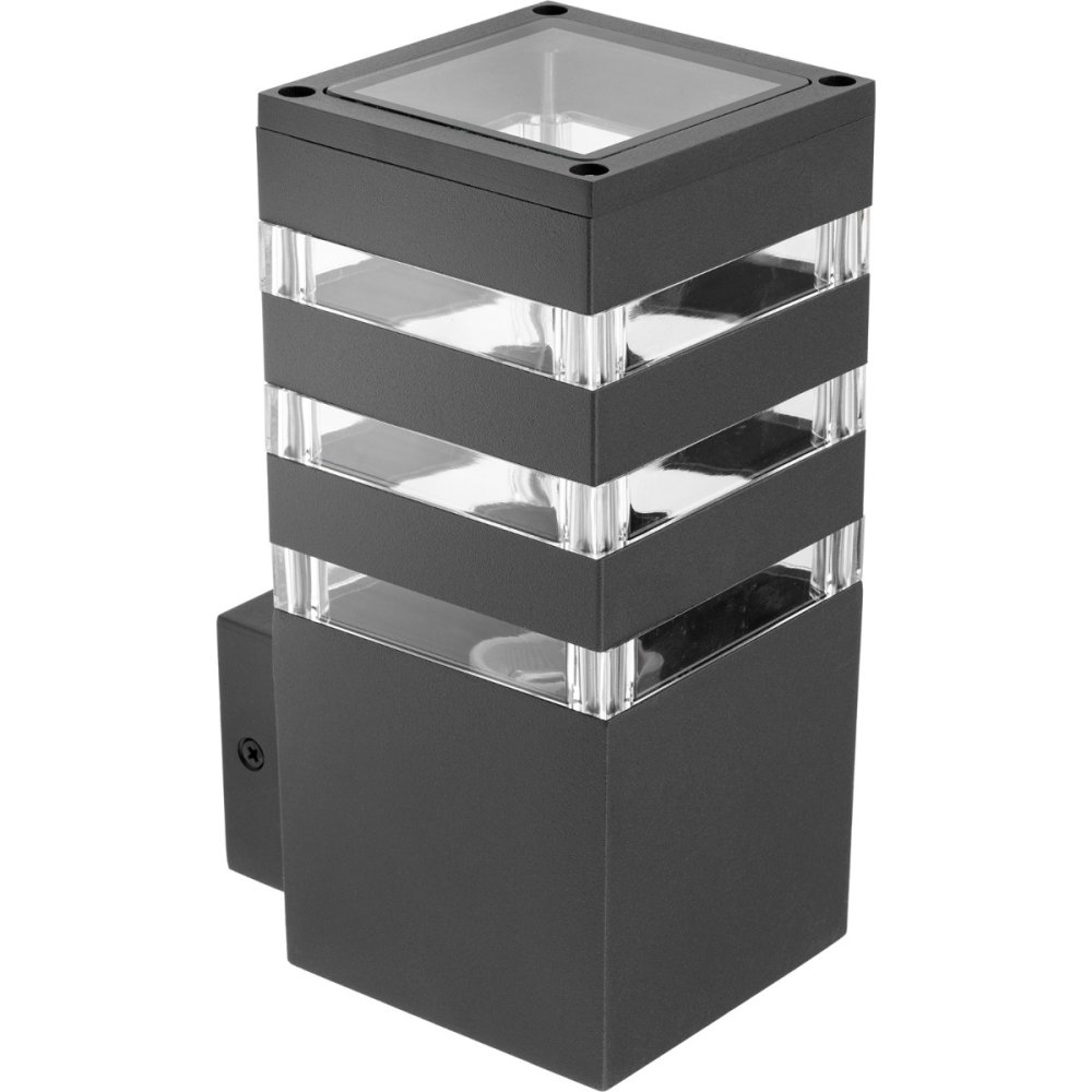 Záhradné nástenné svietidlo rovné LED fasádne svietidlo E27 TEKSAS grafit GOLDLUX (Polux)