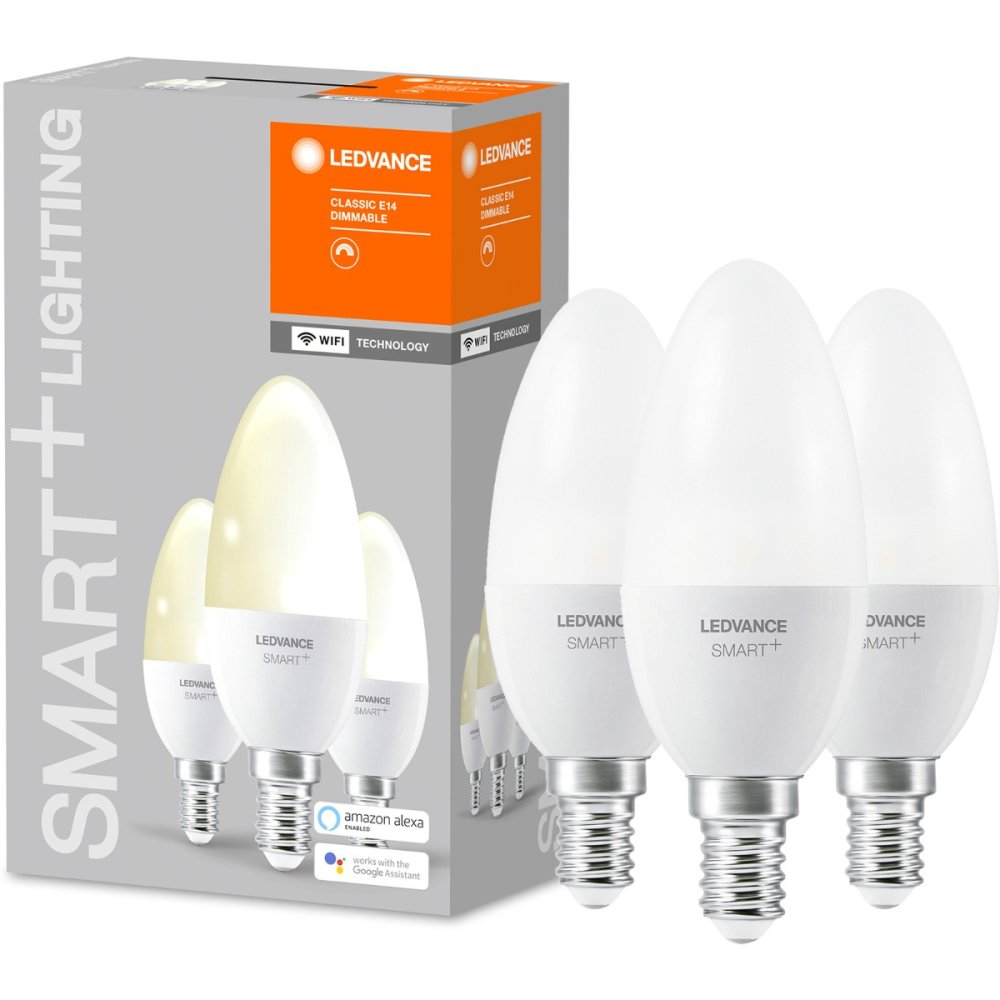 3PAK LED žiarovka E14 B35 5W 470lm 2700K Warm LEDVANCE SMART+ WiFi Dimmable