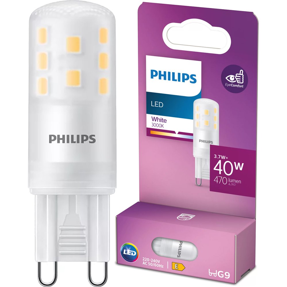LED žiarovka G9 Capsule 3,7W = 40W 470lm 3000K Warm 320° Philips