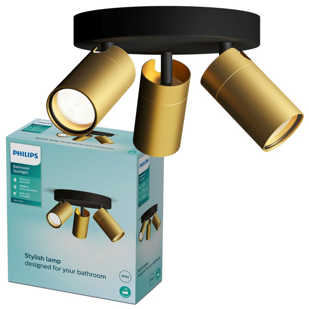 Reflektorové stropné svietidlo 3x GU10 IP44 medeno-čierne Kosipo Philips