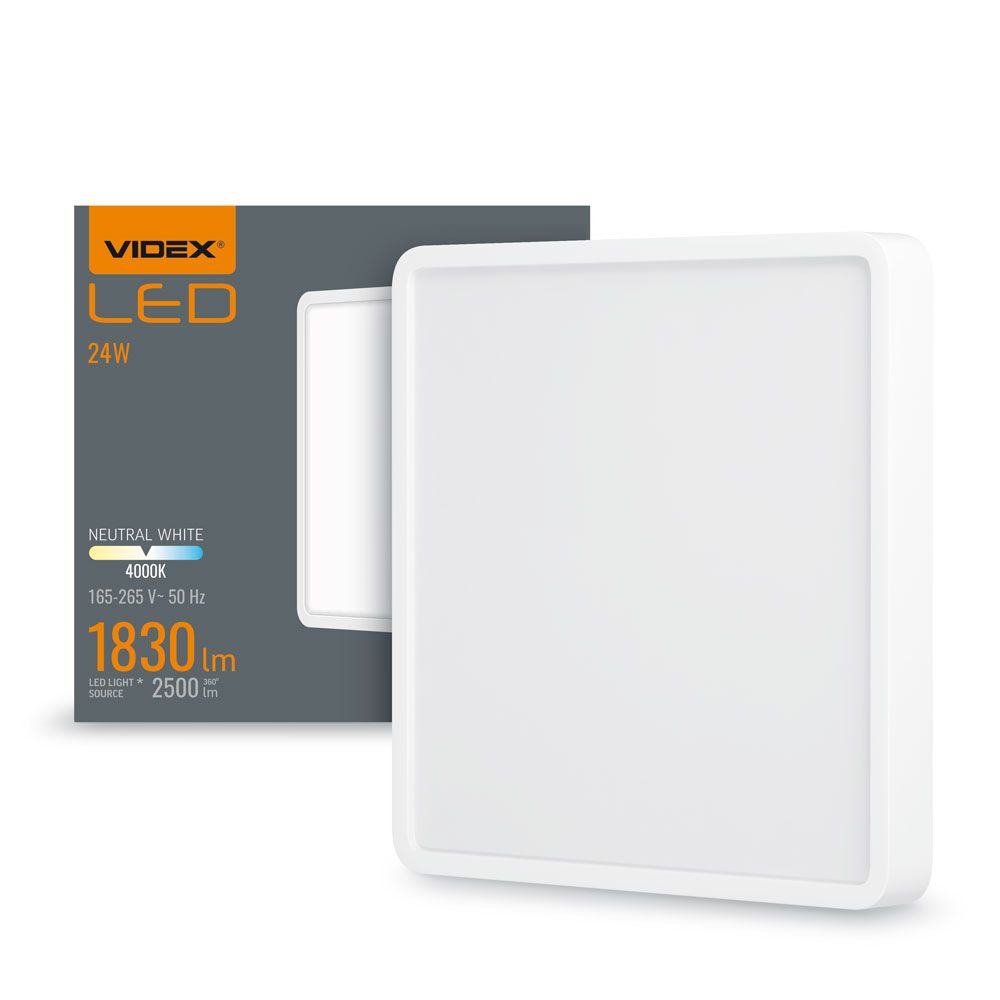 LED panel pre povrchovú montáž Plafond 24W 2500lm 4000K neutrálna biela Videx