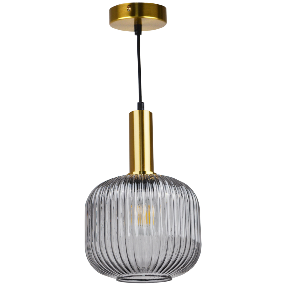 E-shop Závesná lampa E27 zlatá sivá CUMBRIA Goldlux