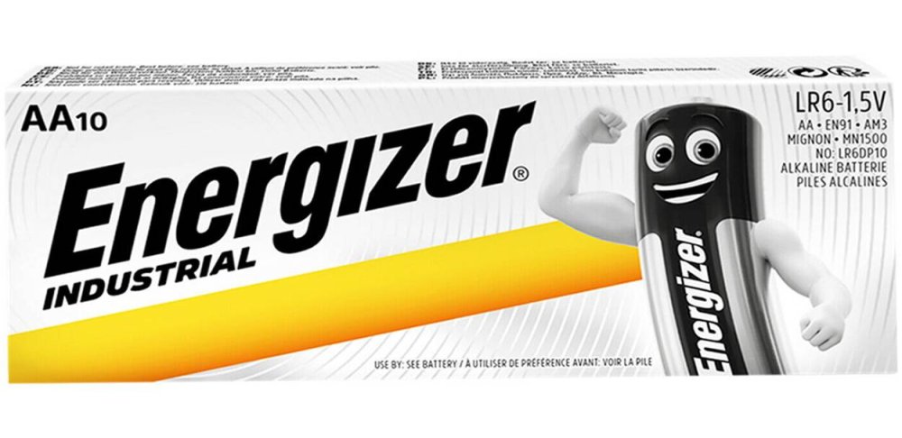 Alkalické batérie ENERGIZER INDUSTRIAL AA LR6 MN1500 1,5V Blister s 10 článkami