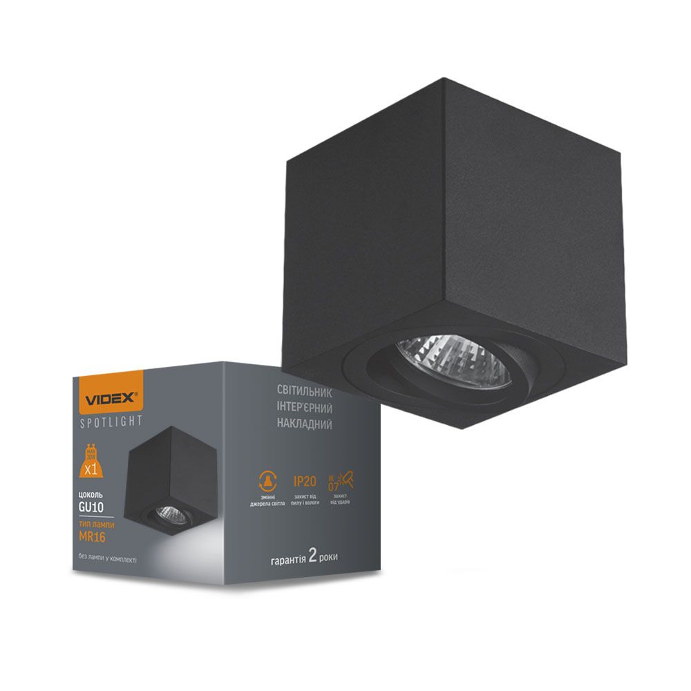 SPOT svietidlo na povrchovú montáž 1x GU10 Movable Black OTTO Videx