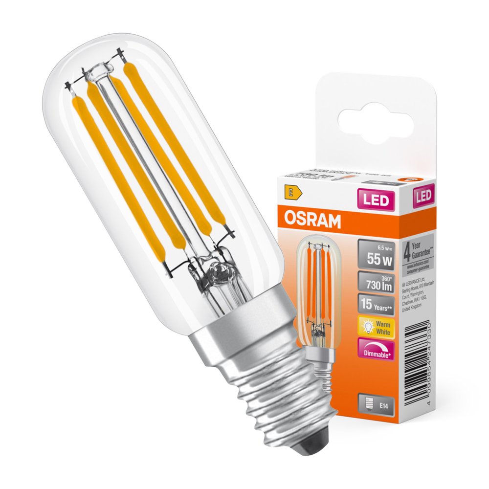 LED žiarovka T25 Tubular E14 6,5W = 55W 730lm 2700K Warm 300° Dimmable SPECIAL Osram