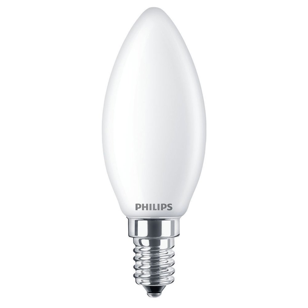 E-shop LED žiarovka E14 B35 6,5W = 60W 806lm 2700K Teplé vlákno Mlieko PHILIPS