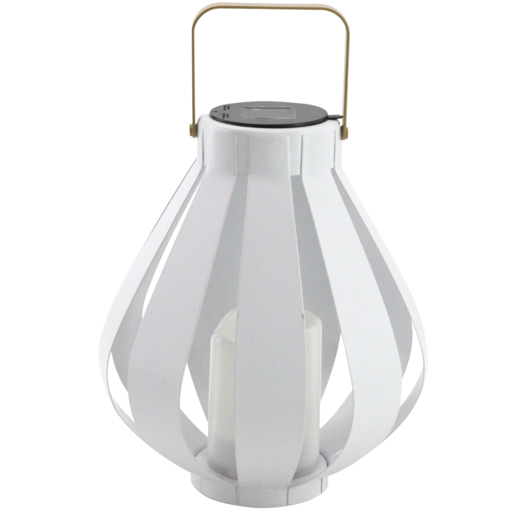 E-shop Solárne LED svietidlo Závesné svietidlo LAMPION biele LED 34 cm teplé